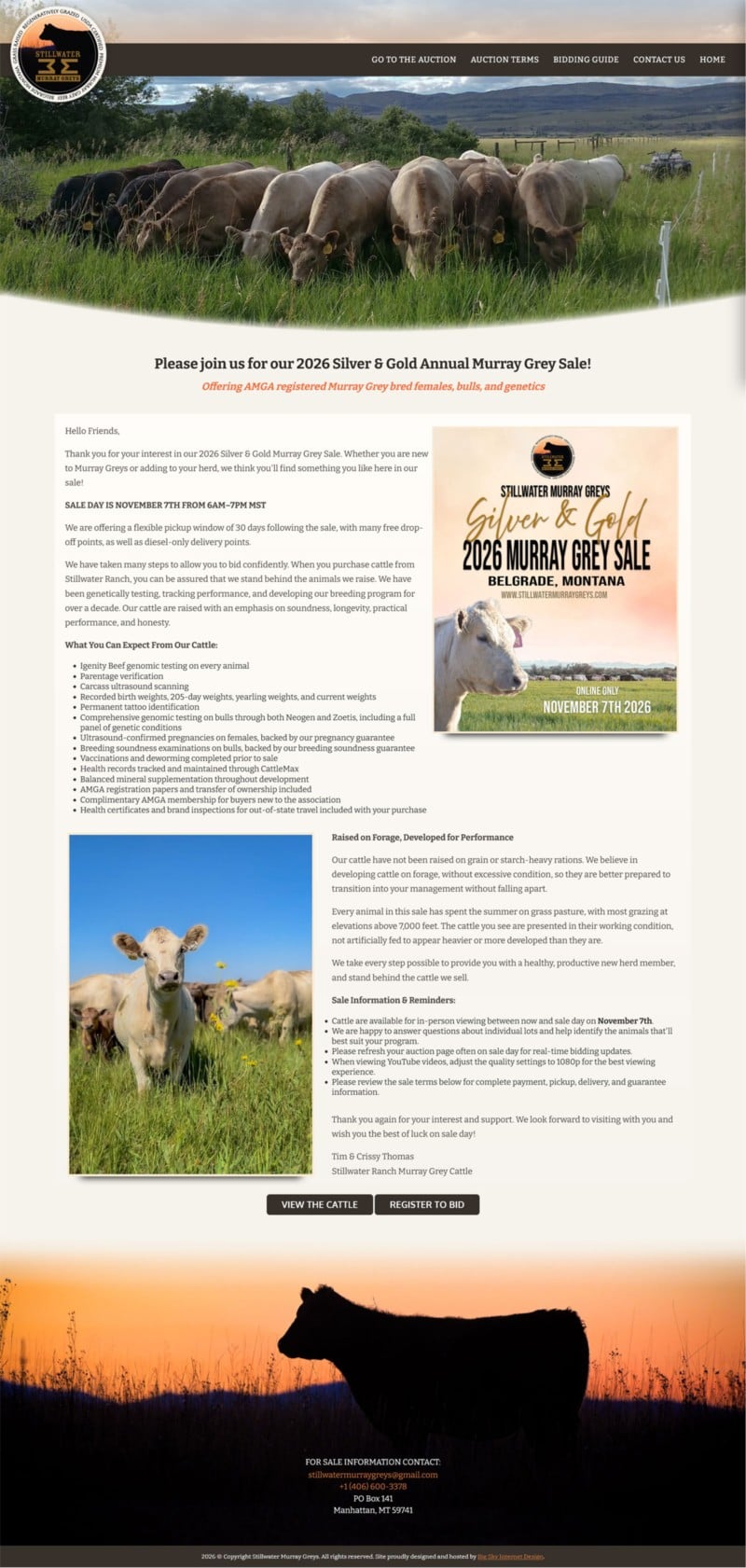 Stillwater Ranch Murray Grey Saletime Auctions