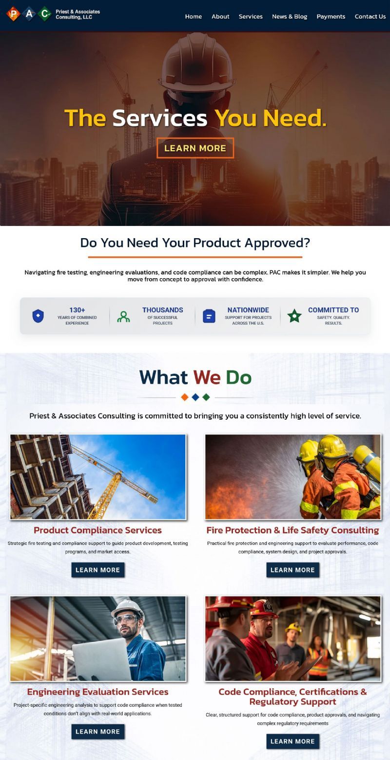 Priest & Associates Consulting, LLC website built by Big Sky Internet Design